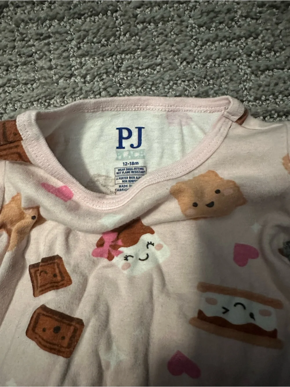 Kids Pink S'mores Print Pajama Set